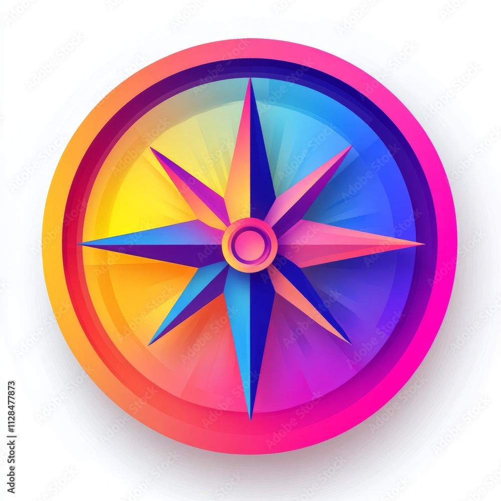 Colorful Geometric Compass Design Colorful Geometric Compass Design
