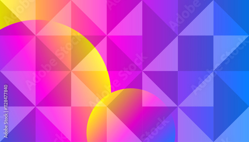 Abstract, geometric background, cover, flyer, postcard, wrapping paper, wallpaper, banner. Bright rainbow colors