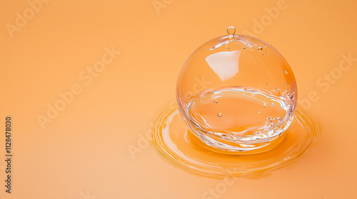 Liquid Sphere on Orange Bac...