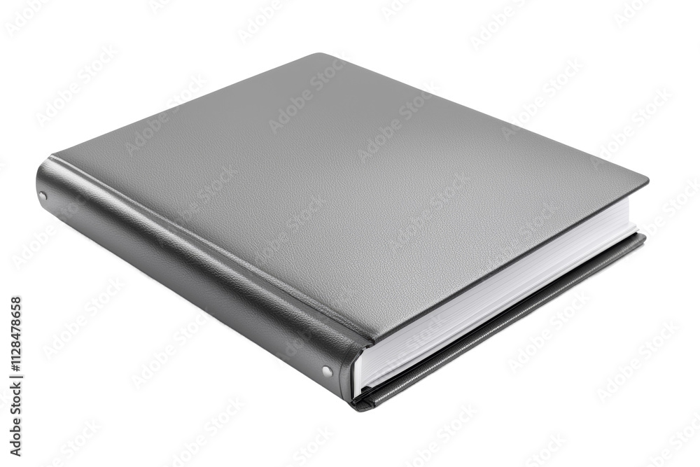 A book with a black cover and white pages A book with a black cover and white pages