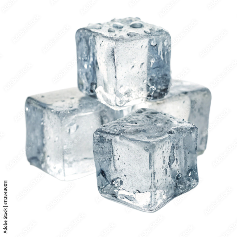 Ice cubes isolated in a transparent background Ice cubes isolated in a transparent background