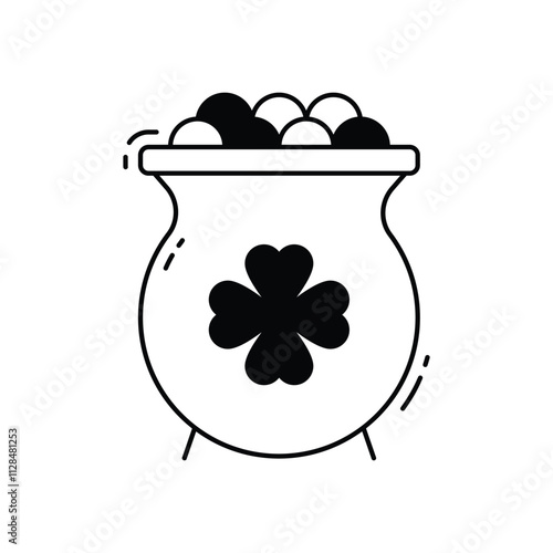 Gold pot vector icon