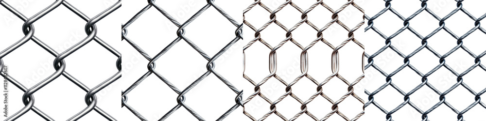 Naklejka premium Interlocking metallic grid pattern with a seamless repetitive geometric design Abstract industrial background with a clean modern minimalist aesthetic