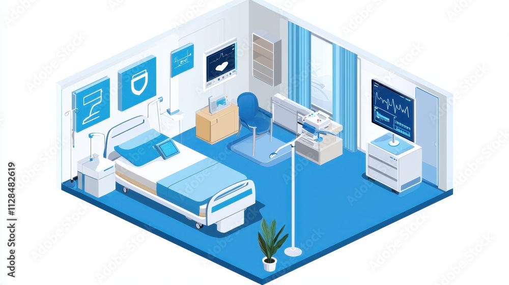 Advanced Healthcare Room with Technology for Remote Monitoring and Patient Care Enhancement Advanced Healthcare Room with Technology for Remote Monitoring and Patient Care Enhancement