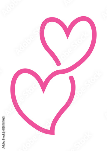 Logo con corazón entrelazado lineal para tarjetas y felicitaciones de San Valentín