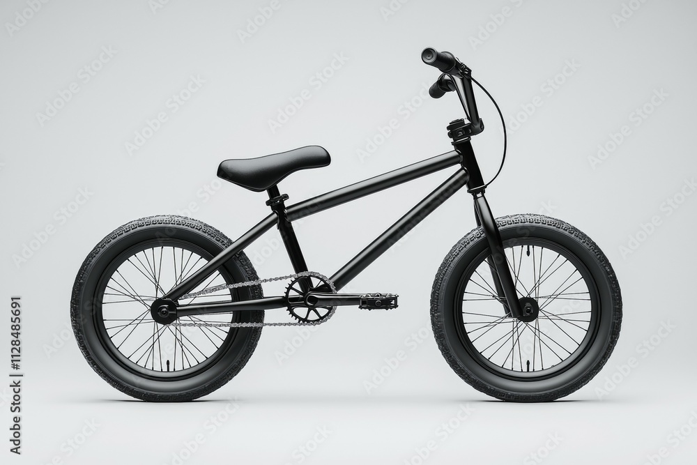 Fototapeta premium A black bike with a seat and a handlebar