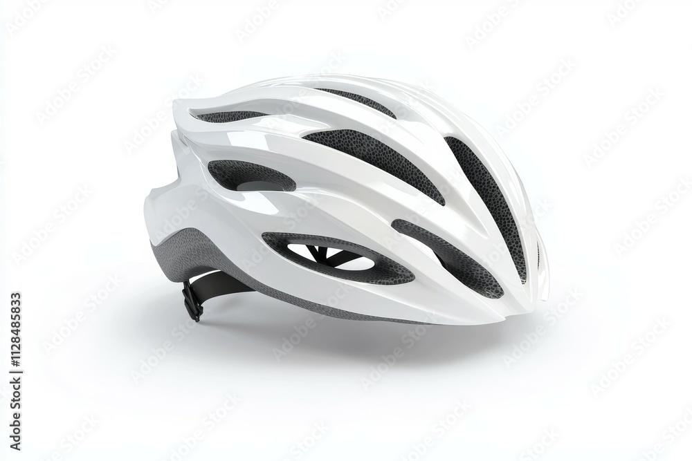 Fototapeta premium A white helmet with a black stripe
