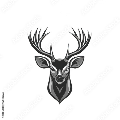 Deer head mascot logo vector illustration on transparent background