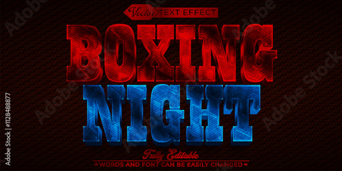 Boxing Night Vector Editable Text Effect Template