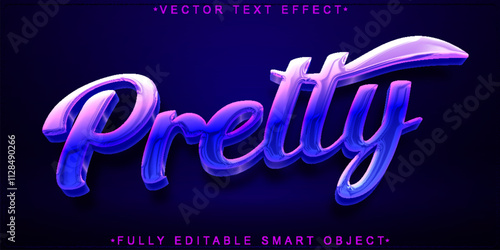 Cartoon Cute Pretty Vector Editable Text Effect Template