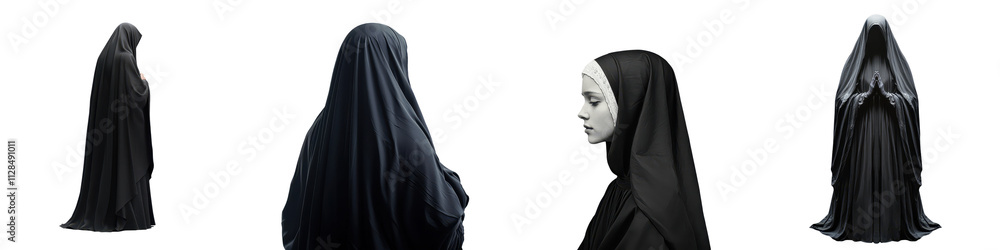 Mysterious cloaked figures shrouded in darkness lost in solitary contemplation and introspection evoking a sense of spirituality ritual and isolation Mysterious cloaked figures shrouded in darkness lost in solitary contemplation and introspection evoking a sense of spirituality ritual and isolation