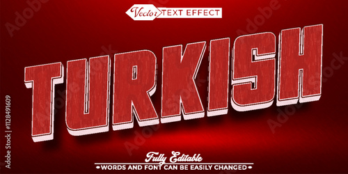 Red Cartoon Turkish Vector Editable Text Effect Template