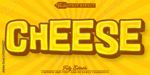 Cartoon Yellow Cheese Vector Editable Text Effect Template