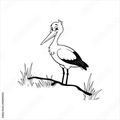 a stork of a bird on a branch