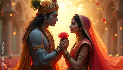 The creator of Love: Lord Krishna and Radha Rani in lovely mood.