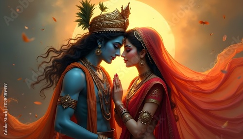 The creator of Love: Lord Krishna and Radha Rani in lovely mood.