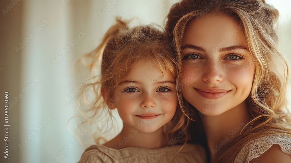 mother and children hugging each other on a white background with copy space mother and children hugging each other on a white background with copy space