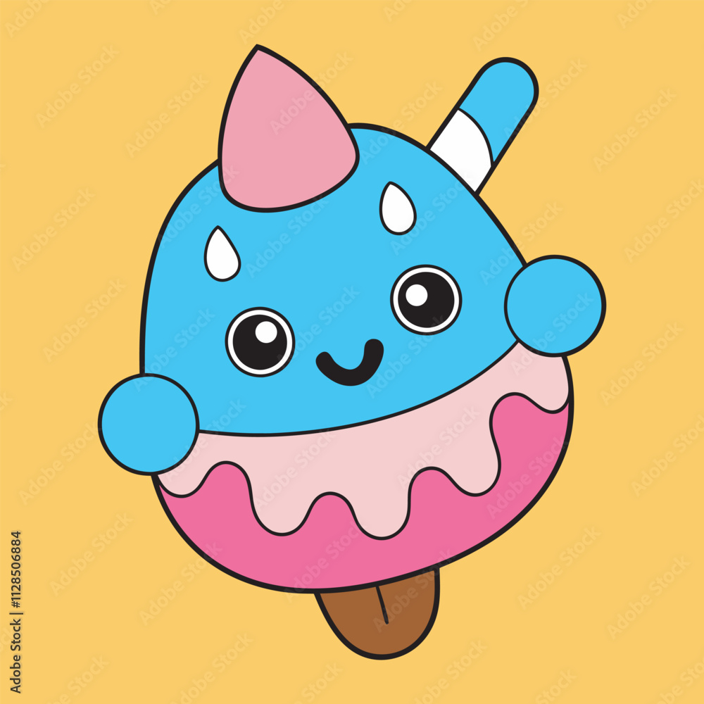 Cute cartoon cupcake character illustration for kids and graphic design projects Cute cartoon cupcake character illustration for kids and graphic design projects