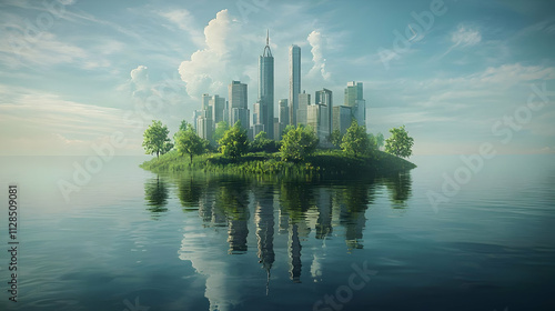 City Island: Skyscrapers, Greenery, Calm Waters