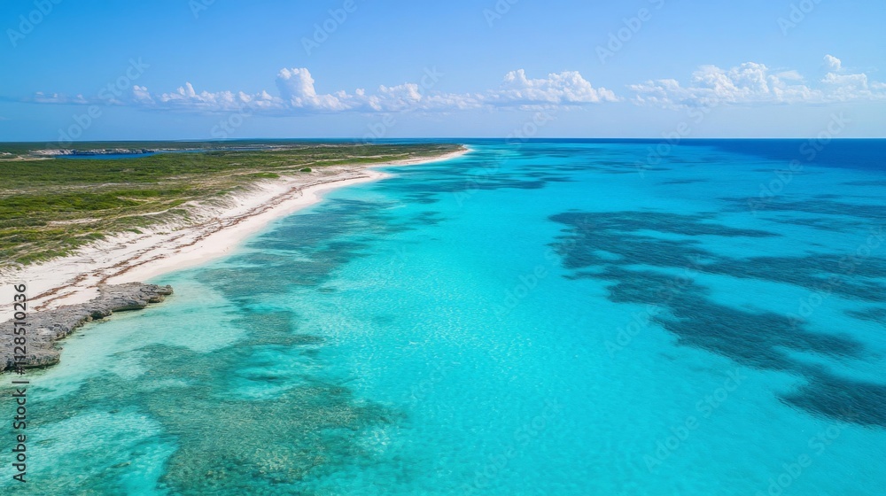 Obraz premium Pristine Beach Meets Turquoise Ocean Coastal Paradise