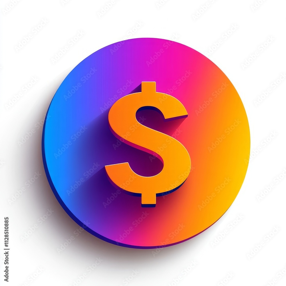 Dollar Sign Icon - Vibrant Financial Symbol Dollar Sign Icon - Vibrant Financial Symbol