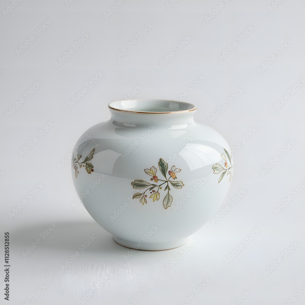 Charming porcelain vase with floral design perfect for home decor and aesthetic settings, photography of still life concept. Charming porcelain vase with floral design perfect for home decor and aesthetic settings, photography of still life concept.