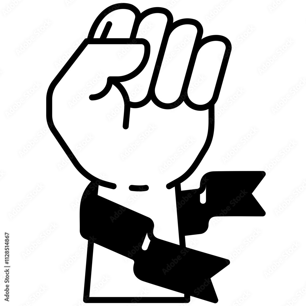 Labour Day Hand Black Fill Icon Labour Day Hand Black Fill Icon