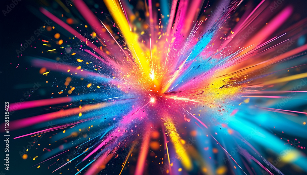 Bright colors burst in an explosion of creativity and joy at the celebration Bright colors burst in an explosion of creativity and joy at the celebration