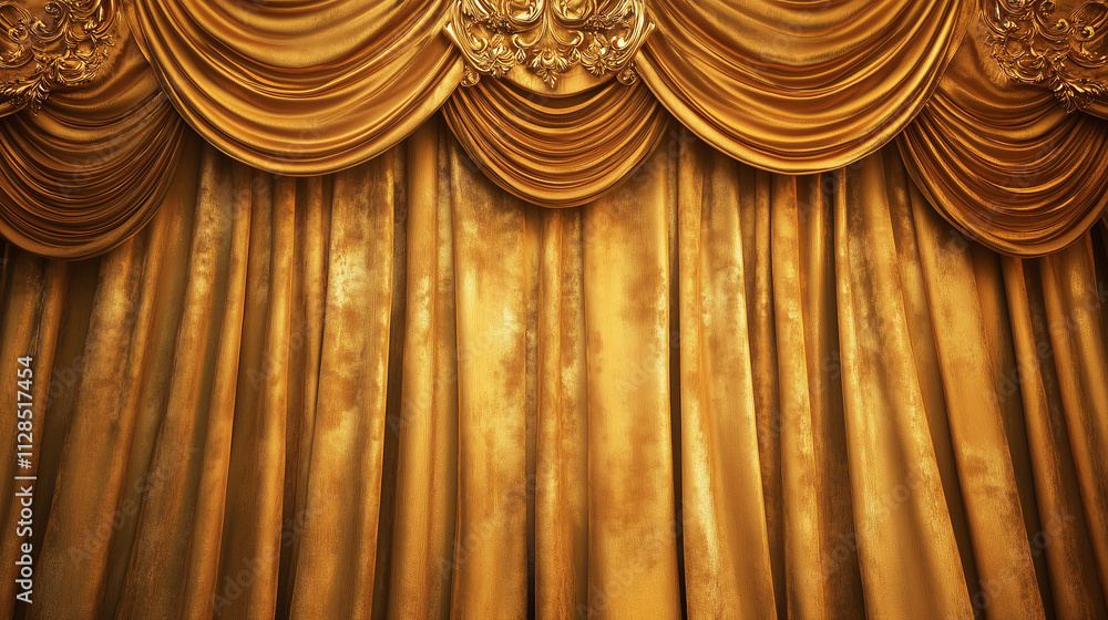 Naklejka premium gloden curtain background