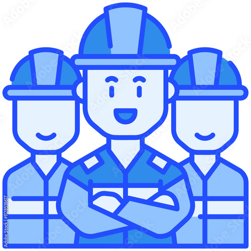 Workers Blue Color Icon