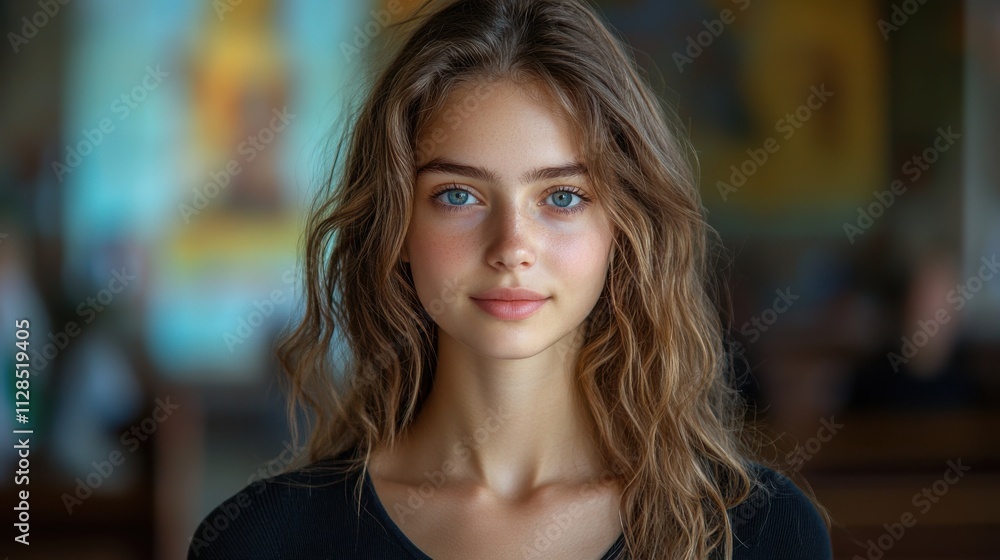 Fototapeta premium portrait of young woman in the church biblical character