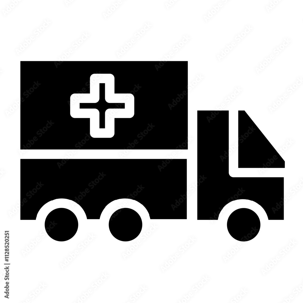 Accident Ambulance Emergency Glyph Icon Accident Ambulance Emergency Glyph Icon