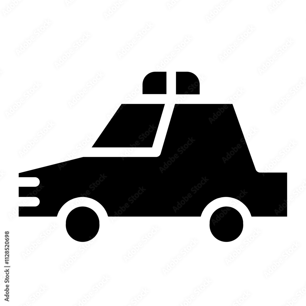 Car Emergency Transport Glyph Icon Car Emergency Transport Glyph Icon