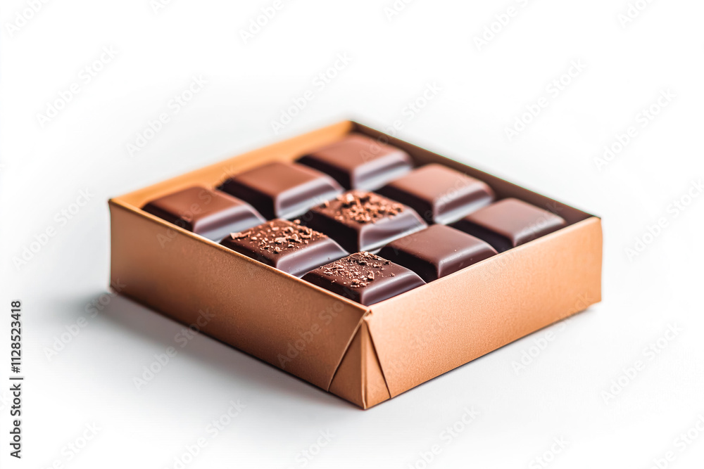 Chocolate box isolated on white background Chocolate box isolated on white background