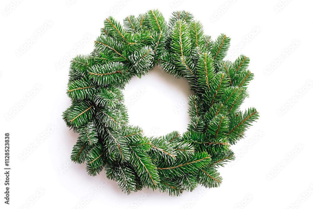 Christmas wreath isolated on white background