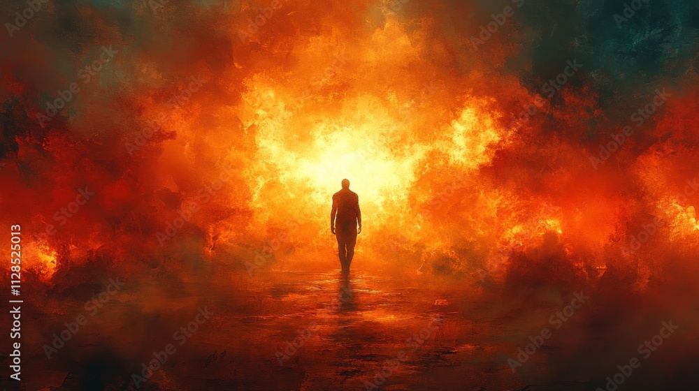 resurrection man walking digital painting copy space resurrection man walking digital painting copy space