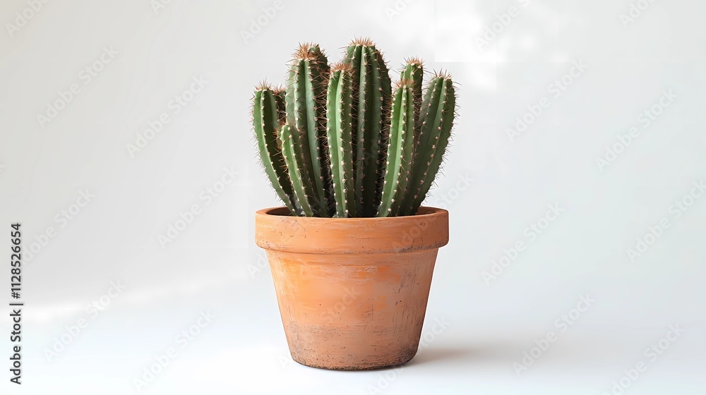 cactus in flowerpot isolated at white background cactus in flowerpot isolated at white background