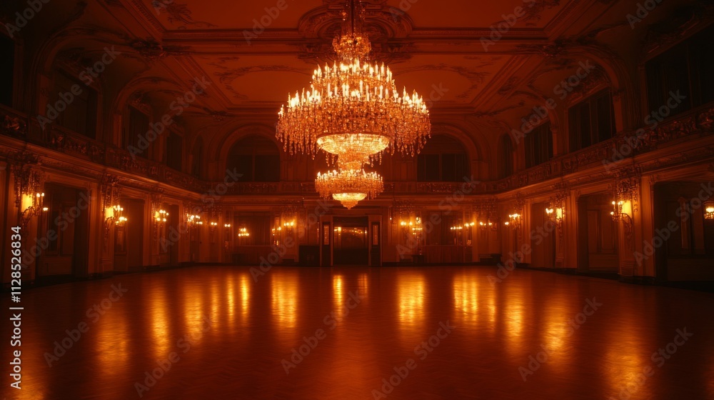 Obraz premium Grand Ballroom with Two Magnificent Crystal Chandeliers