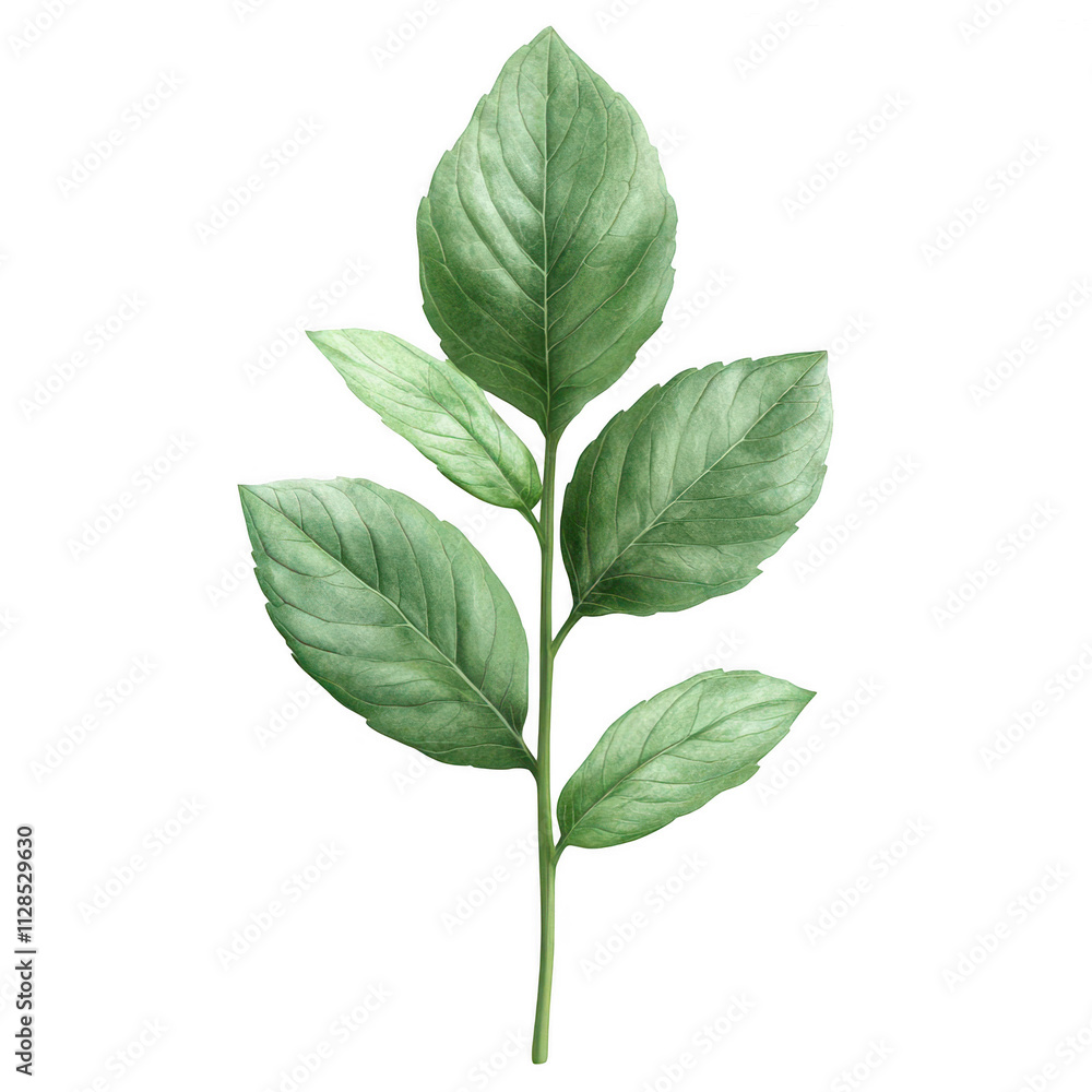 Obraz premium Mint, realistic photo of fresh mint leaves isolated on a transparent background, PNG cutout photo