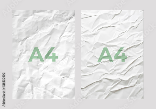Wrinkle Paper Textures With A4 Mockup