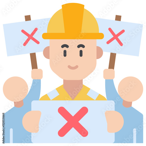 labour Protest Flat Icon