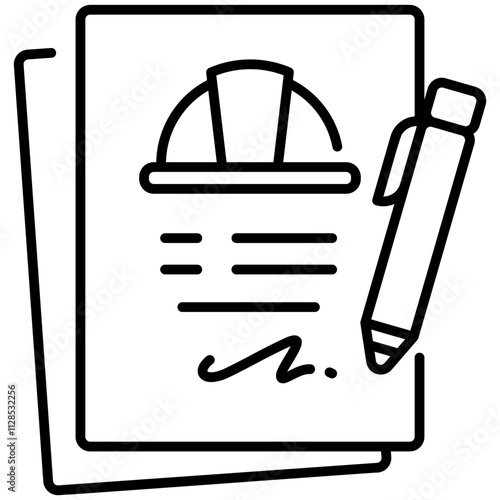 Sign Contract Line Icon