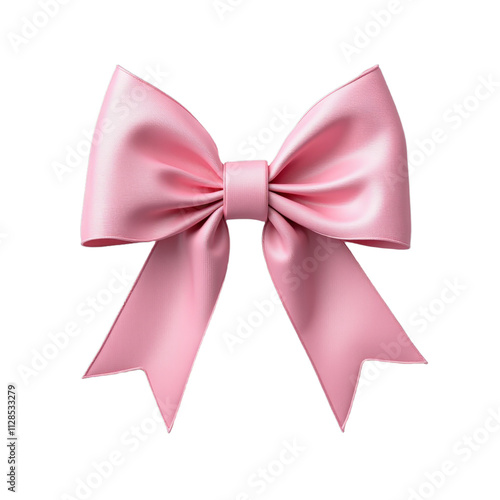 Pink satin bow on black background