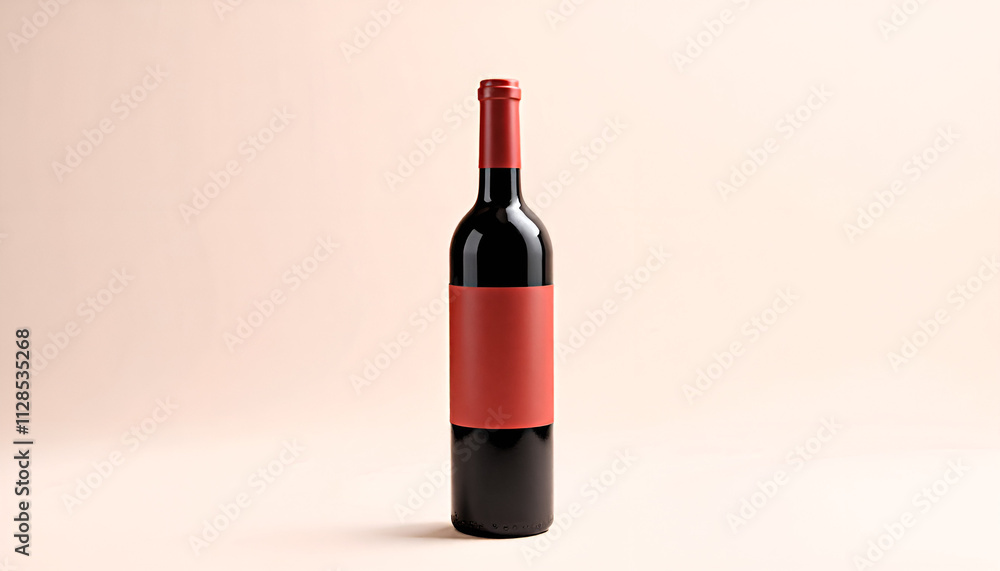Red wine bottle mockup showcasing packaging design for beverage branding Red wine bottle mockup showcasing packaging design for beverage branding
