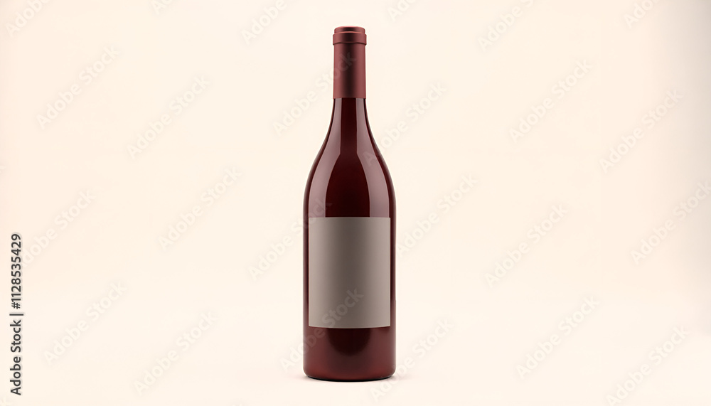 Wine bottle mockup with blank label for packaging design Wine bottle mockup with blank label for packaging design