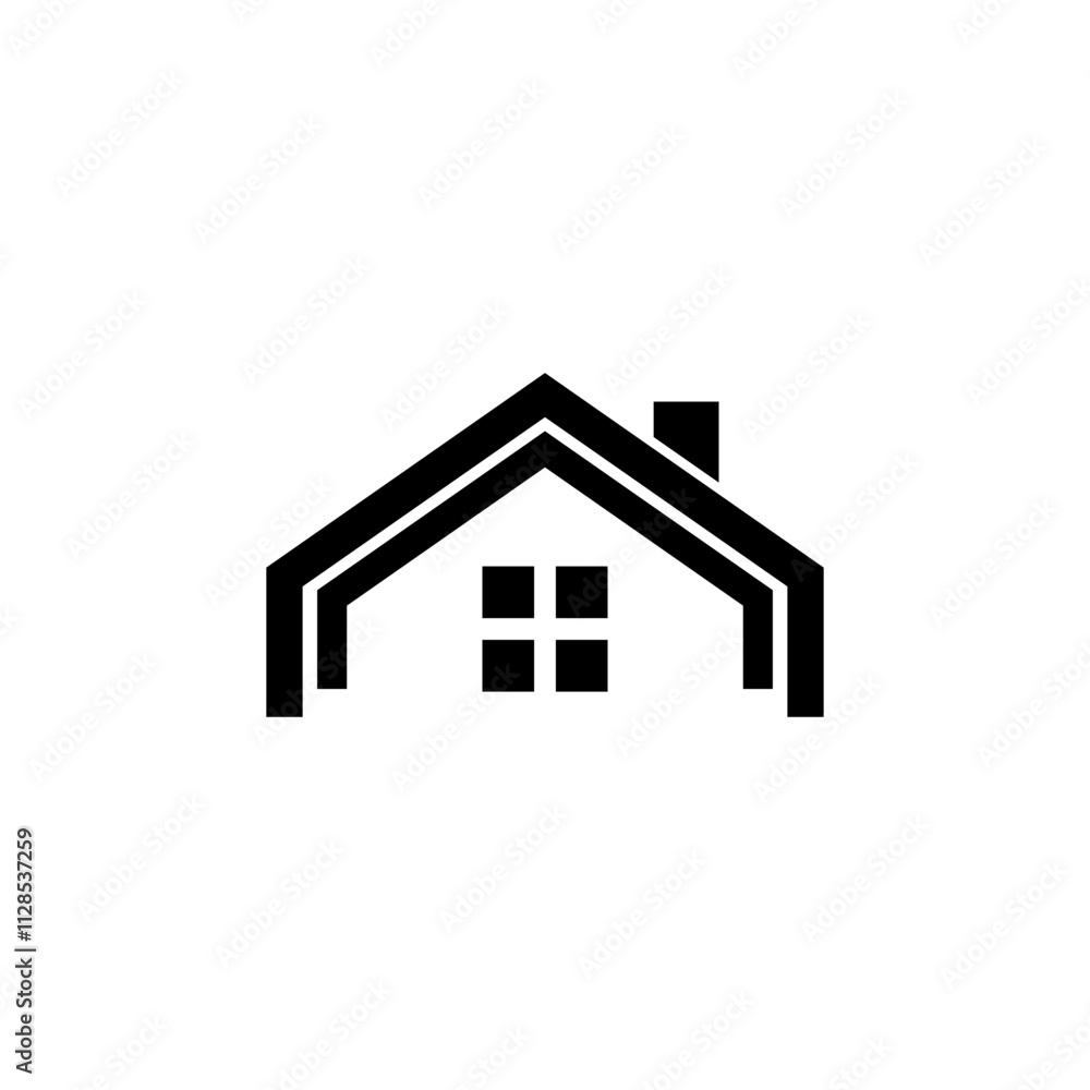 House Abstract Real Estate icon isolated on white background. House Abstract Real Estate icon isolated on white background.