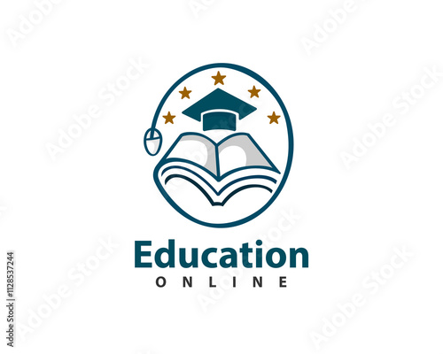 online university graduate logo design template illustration inspiration