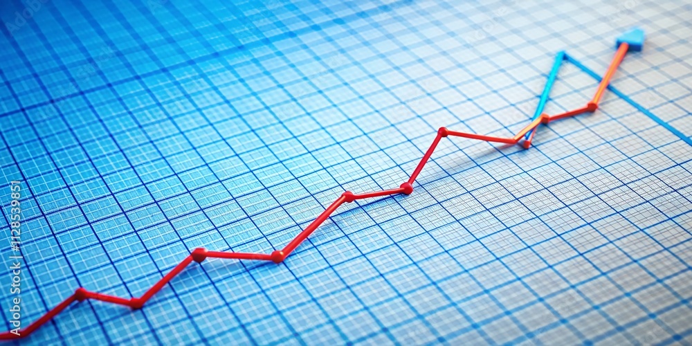 A Comparative Graph Displaying Blue and Red Lines with Clear Copy Space for Data Visualization Purposes, Perfect for Presentations or Reports A Comparative Graph Displaying Blue and Red Lines with Clear Copy Space for Data Visualization Purposes, Perfect for Presentations or Reports