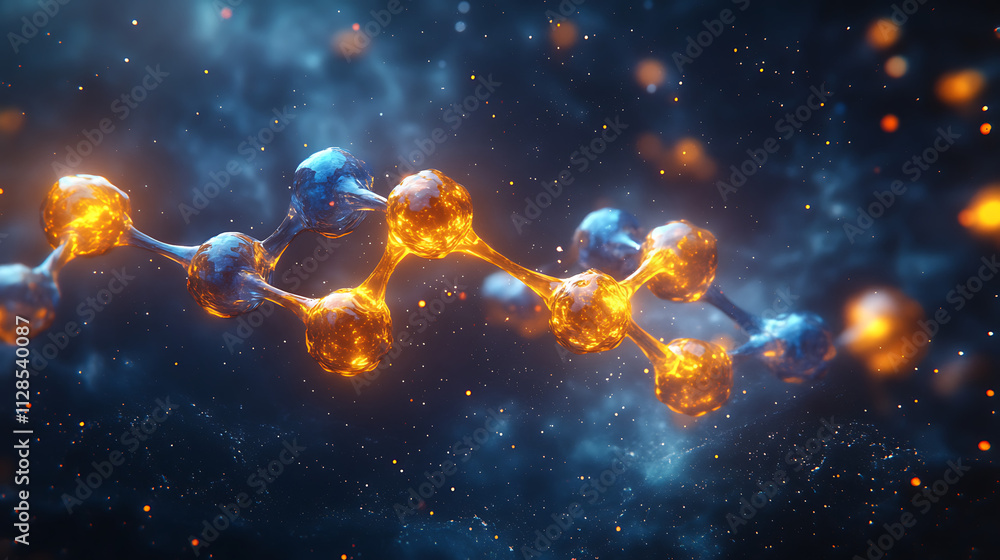 Luminous 3D Insulin Molecule with Vivid Colors Luminous 3D Insulin Molecule with Vivid Colors