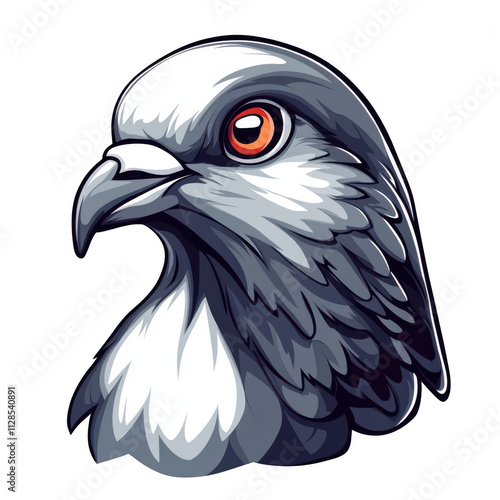 Pigeon head mascot logo on transparent background, vector illustration photo